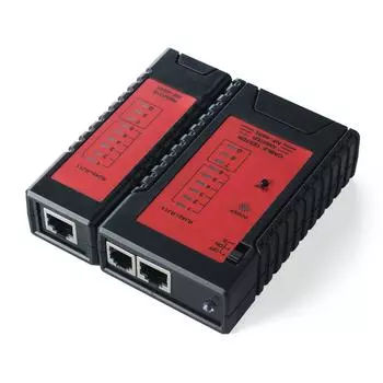 Тестер Sanwa Direct LAN, совместимый с модульной локальной сетью, со светодиодной подсветкой, съемный основной блок, кабель RJ-45, встроенный блок RJ-11, ведомый 500-LANTST1