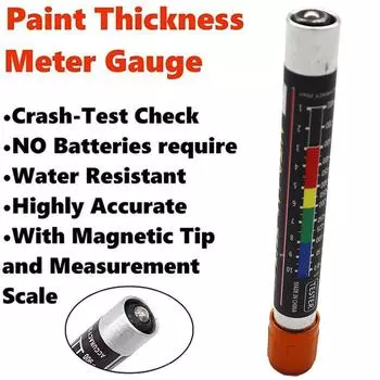 Тестер толщины автомобильного лакокрасочного покрытия, Измеритель толщины краски, Магнитная всасывающая головка, Водонепроницаемый детектор повреждений кузова, Краш-тест в дождливую и грязную погоду жёлтый/чёрный