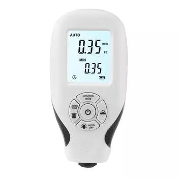 Тестер толщины краски Автомобильный измеритель толщины пленки покрытия 0 ~ 2000um Цифровой измеритель покрытия с ЖК-дисплеем белый