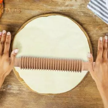 Тестораскаточная винтовая резьба Дизайн Резьба Устойчивая к пятнам Практичная Пицца Помадка Пироги Выпечка Скалка Гаджет для выпечки Кулинарные принадлежности