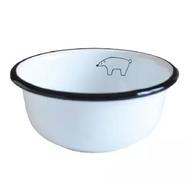 тет-а-тет эмалированная миска белый медведь 270мл белый