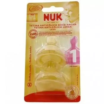 Tetina Ancha First Choice 1 M Latex 2 Unidades Nuk