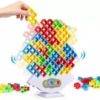 Tetra Tower Building Block Настольная игра Веселый балансирующий игровой автомат Tetris Подарок на день рождения для детей, игра в Корее