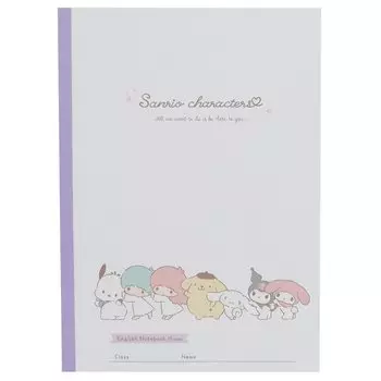 Тетрадь для изучения английского языка Kamio Japan B5 15 ярусов Сделано в Японии Sanrio (300992 Персонажи)