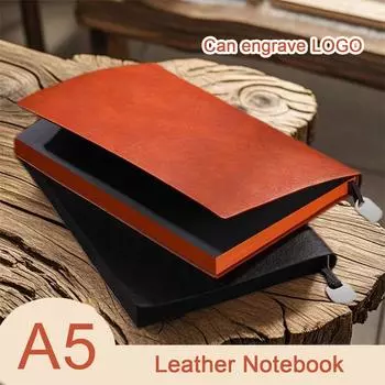 Тетрадь для школьников из мягкой кожи формата А5, журнал для записей рабочих совещаний, деловой блокнот, утолщенный ежедневник, линованные страницы, дневник путешествий A5