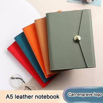 Тетрадь для школьников в кожаном переплете формата А5, блокнот с отрывными листами на застежке, книга записей совещаний в офисе, дневник, книга выписок, сменные внутренние страницы A5