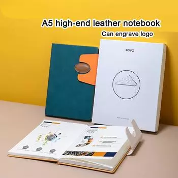 Тетрадь для занятий в студенческом стиле из высококачественной кожи формата А5, рабочая тетрадь с пряжкой, книга для записей деловых встреч, утолщенный дневник, тетрадь для выписок, 96 листов, 192 страницы A5