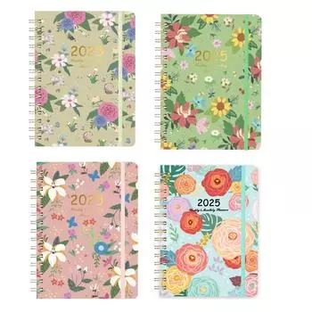 Тетрадь ежедневник A5 спиральный график индивидуальный еженедельный планировщик 2025 One Size циан