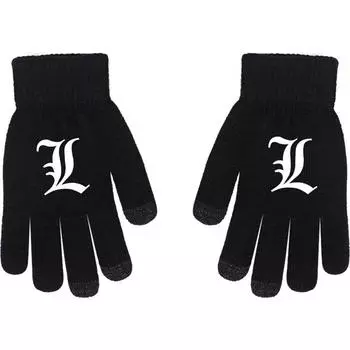 Тетрадь смерти L Михай Сэнд Ягами Луна Анимация Онлайн Игра Периферийные перчатки Полный палец Черный Противоскользящий Утолщение Тепло Average Size