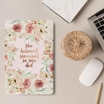 Тетрадь-журнал А5, 144 линованные страницы, 90 г/м, мягкая обложка натурального оттенка