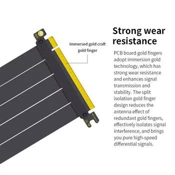 Teucer PCI-E Express 4.0 16X Riser Видеокарта Расширение Экранированный Гибкий Кабель 90° Монтаж GPU Lossless Черный/Белый для GPU 15cm