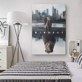 Текст Животные Холст Картина Мышление Коты и львы Мечта Плакаты и принты Современные настенные художественные картины для домашнего декора комнаты Куадрос 21x30cm No Framed белый