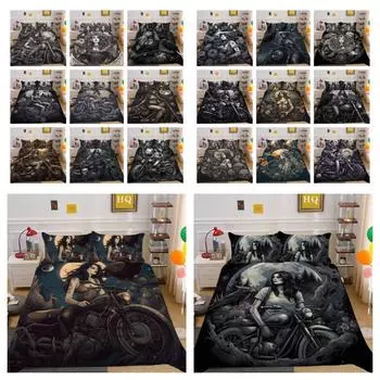 Текстиль для дома, красивый череп с принтом, один размер, полиэстер, дизайн для подростков, комплект одеял, декор для спальни UK Single 135x200cm