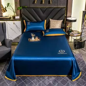 Текстиль для дома, легкий в уходе, складной летний прохладный спальный коврик с принтом, наволочка, наматрасники из ледяного шелка для домашнего использования 160x230cm 2pcs