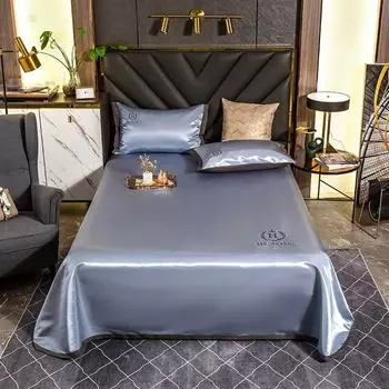 Текстиль для дома, легкий в уходе, складной летний прохладный спальный коврик с принтом, наволочка, наматрасники из ледяного шелка для домашнего использования 160x230cm 2pcs