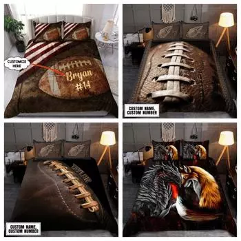 Текстиль для дома Tmarc Tee Football Пользовательское имя и номер Постельное белье Наволочка Single 135x200cm