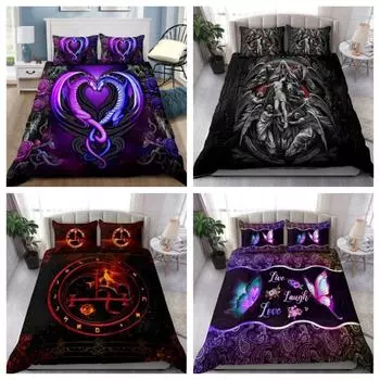 Текстиль для дома Tmarc Tee Love Фризская лошадь Комплект постельного белья с принтом Пододеяльник Single 135x200cm