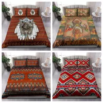 Текстиль для дома Tmarc Tee Наборы постельного белья с рисунком индейского буйвола Набор пододеяльников Single 135x200cm