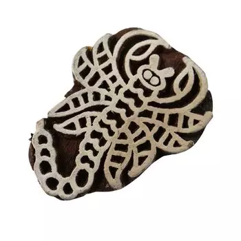 Текстильная Ткань Деревянный Блок Ручной Резной Скорпион Дизайн Печать Штампов Индия 1.6 x 1.2 Inches