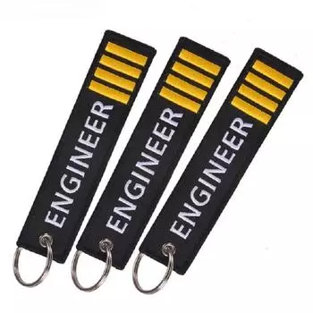 Текстовая вышивка инженер брелок черный кулон бирки прямоугольные брелки сувенирный брелок 13 cm