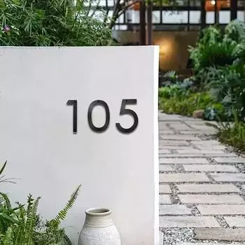 Текстура цифровая вывеска алфавита на открытом воздухе сад двор дверь номер с набором винтов 5 дюймов