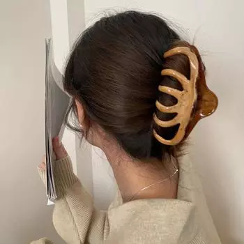 Текстура цвета бревна Заколка для волос Майяра Картина маслом Зажим для волос Заколка для волос в виде акулы Осенние и зимние аксессуары для волос в стиле дикой природы