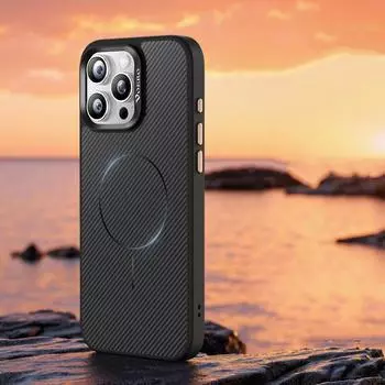 Текстура из углеродного волокна для магнитного чехла Magsafe для iPhone 16 Pro Max 15 14 Pro, роскошный акриловый противоударный чехол для телефона с беспроводной зарядкой iPhone 16 золотой