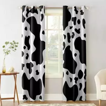Текстура коровы, кухонные шторы, предметы декора для спальни, занавеска, панель, оконные шторы для гостиной 135W x 60H(cm)
