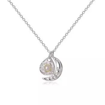 Текстура Лава Луна Капелька Жемчужное Ожерелье Неправильная Геометрия Ключичная Цепочка Французская