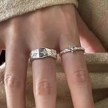 Текстура Металл Астральное Открытое Кольцо Женское Нишевое Светлое Роскошное Продвинутое Личное Модное Темпераментное Модное Кольцо Кольцо