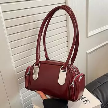 Текстура PU кожа женские красные подмышечные сумки новые простые универсальные сумки мода одно плечо шоппинг дорожная сумка для поездок на работу (20cm<Max Length<30cm)