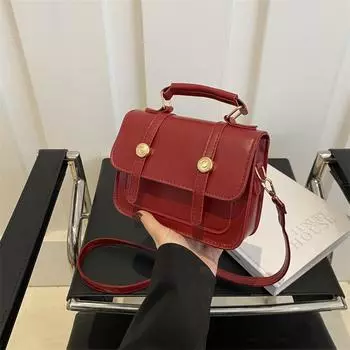 Текстура ретро универсальная красная мини-сумка через плечо для женщин простая трендовая повседневная сумка для шоппинга портативные сумки через плечо Mini(Max Length<20cm)