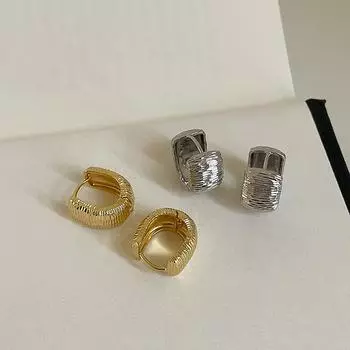 Текстура U-образная металлическая пряжка для ушей Женская ниша Индивидуальность Мода Темперамент Тренд Коммутирующие Универсальные серьги