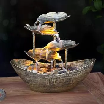 Текстура уникального применения скульптуры стола фонтана деревянная тонкая золотистый