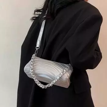Текстура Вестерн Стиль Маленькая Сумка Женская Мода Все Малые Сумки Через Плечо Цепочка Вестерн Стиль Одно Плечо Треугольная Сумка