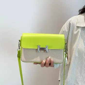 Texture contrasting color small square bag women s new underarm bag versatile casual shoulder bag foreign style portable messenger bag чёрный