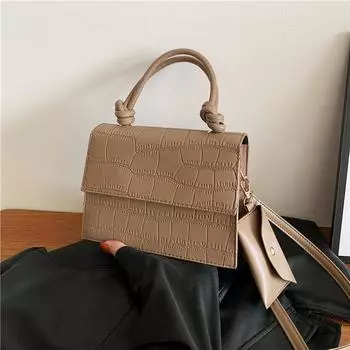 Текстура сплошной универсальный женские сумки новые простые дорожные сумки через плечо на одно плечо женская повседневная квадратная сумка для работы (20cm<Max Length<30cm)