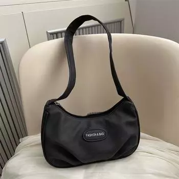 Textured bag women s 2025 new summer shoulder handbag premium pleated underarm crescent bag белый