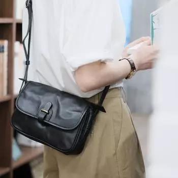 Textured Commuter Small Square Bag, Genuine Leather Retro Messenger Bag, Women s Cowhide Single Shoulder Japanese Mailman Women s Bag