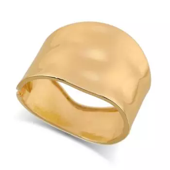 Textured Exaggerated Bracelet Geometry Wide Side Bangle Fashion Simple Metal Bracelet Gift Glossy Gold