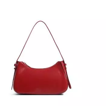 Textured Red Bag of Underarm Bags with Elegant Simple Handbags and Versatile Temperament Shoulder Bags