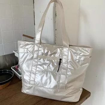 Textured tote bag summer new women s bag casual large-capacity handbag cotton clothing bag shoulder bag белый