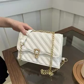 Текстурированная цепочка маленькая квадратная сумка летняя модная сумка через плечо в иностранном стиле универсальная косая сумка Span серый