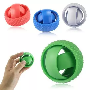 Текстурированная игрушка-спиннер, игрушка для снятия стресса, О-образная волчка, тренировка гибкости пальцев, гироскоп на кончиках пальцев, дети, подростки, взрослые, подарок на день рождения синий