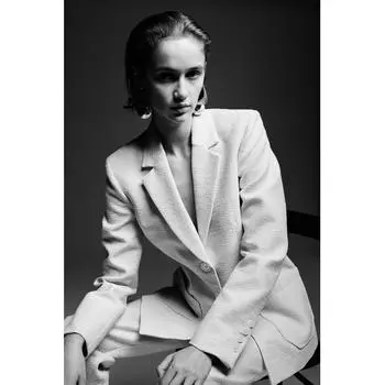 Текстурированная куртка HM кремового цвета