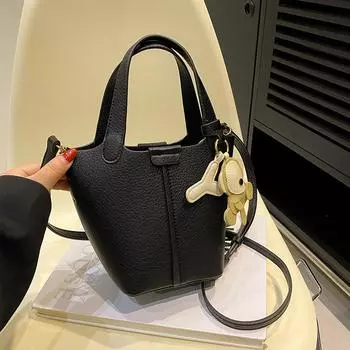 Текстурированная маленькая сумка для женщин на лето, новая универсальная сумка через плечо, модная нишевая сумка-ведро