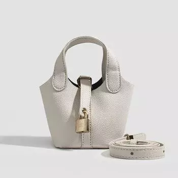 Текстурированная мини-сумка-корзинка для еды, универсальная женская сумка через плечо из натуральной кожи