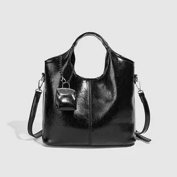 Текстурированная модная женская сумка с черной сумкой-тоутом Модная женская сумка через плечо на одно плечо