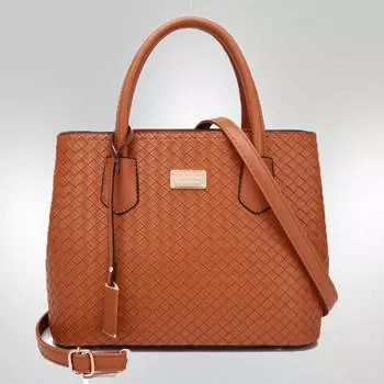 Текстурированная плетеная женская сумка-тоут большой вместимости, новая универсальная портативная сумка через плечо для поездок на работу, набор из шести предметов чёрный