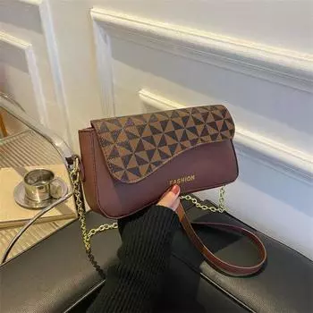 Текстурированная ретро-печать в гонконгском стиле, персонализированная маленькая женская сумка 2024 года, весна, новый тренд, простая сумка-мессенджер в иностранном стиле